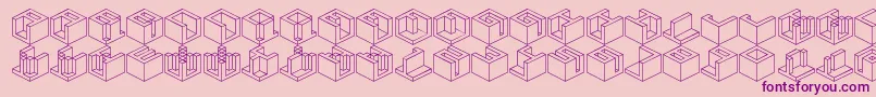 フォントQbicle3 – ピンクの背景に紫のフォント