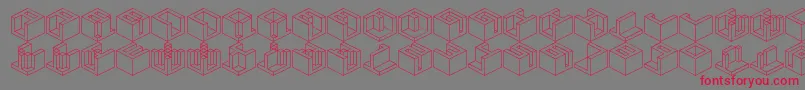 Qbicle3-Schriftart – Rote Schriften auf grauem Hintergrund