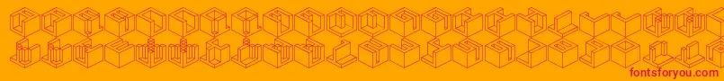 Qbicle3 Font – Red Fonts on Orange Background