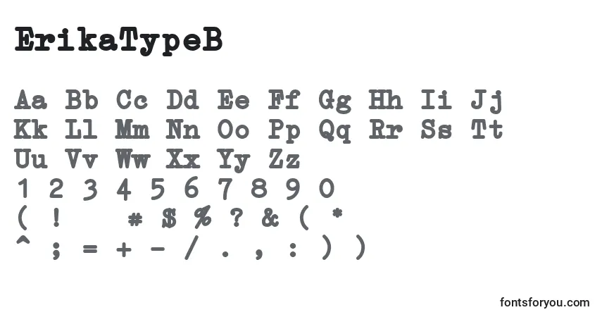A fonte ErikaTypeB – alfabeto, números, caracteres especiais
