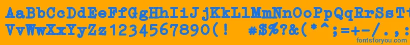 フォントErikaTypeB – オレンジの背景に青い文字