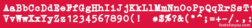 Шрифт ErikaTypeB – белые шрифты на красном фоне