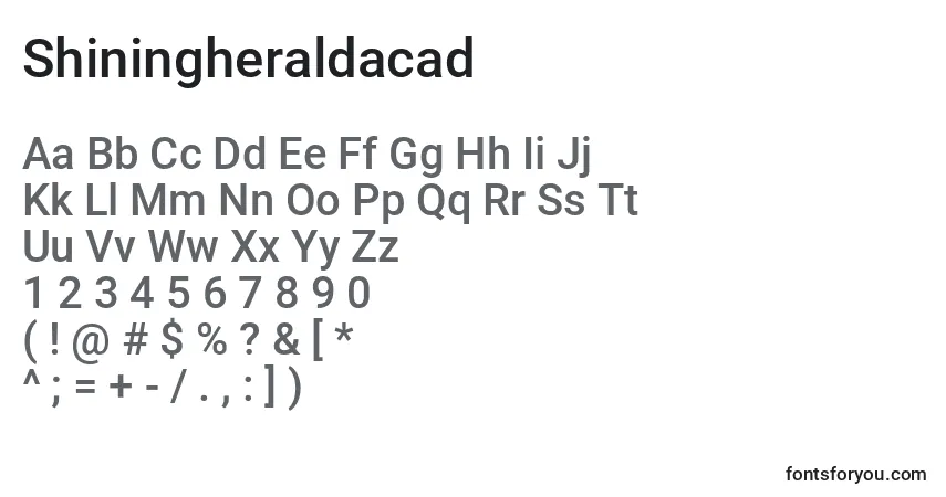Czcionka Shiningheraldacad – alfabet, cyfry, specjalne znaki