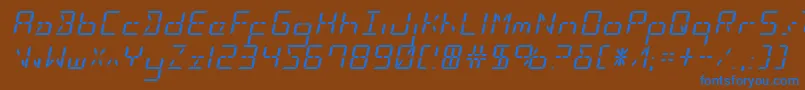 Шрифт Ledsledexpandital – синие шрифты на коричневом фоне