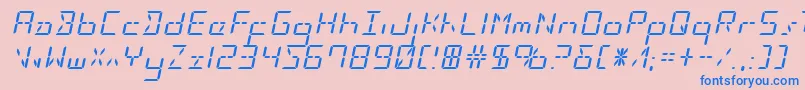 Ledsledexpandital Font – Blue Fonts on Pink Background