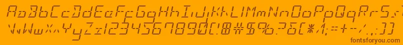 Ledsledexpandital Font – Brown Fonts on Orange Background