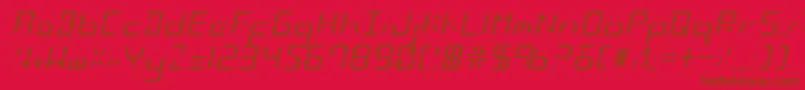 Ledsledexpandital Font – Brown Fonts on Red Background