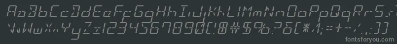 Шрифт Ledsledexpandital – серые шрифты на чёрном фоне