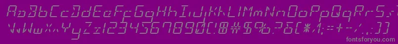 Шрифт Ledsledexpandital – серые шрифты на фиолетовом фоне