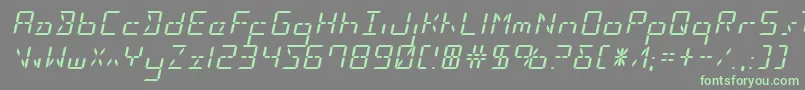 Ledsledexpandital Font – Green Fonts on Gray Background