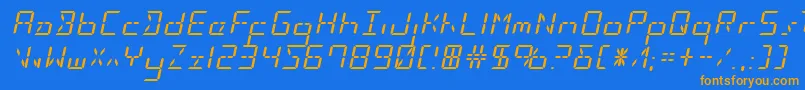 Ledsledexpandital Font – Orange Fonts on Blue Background