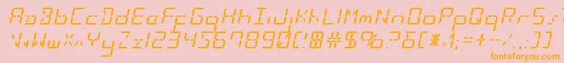 Ledsledexpandital Font – Orange Fonts on Pink Background