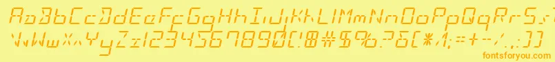 Ledsledexpandital Font – Orange Fonts on Yellow Background