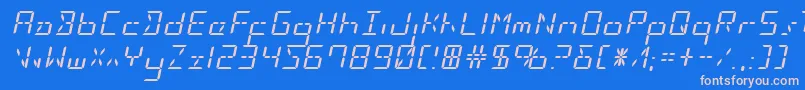 Ledsledexpandital Font – Pink Fonts on Blue Background