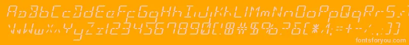 Ledsledexpandital Font – Pink Fonts on Orange Background