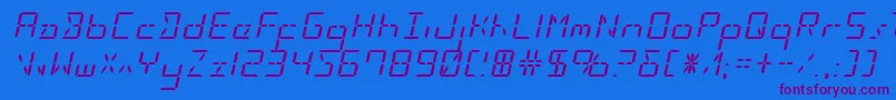 Ledsledexpandital Font – Purple Fonts on Blue Background