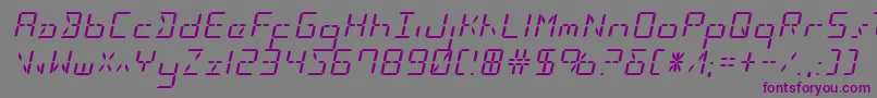 Ledsledexpandital Font – Purple Fonts on Gray Background