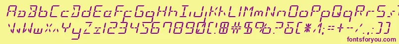 Ledsledexpandital Font – Purple Fonts on Yellow Background