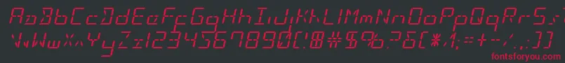 Ledsledexpandital Font – Red Fonts on Black Background