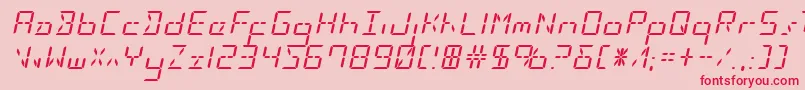 Ledsledexpandital Font – Red Fonts on Pink Background