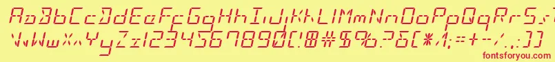 Ledsledexpandital Font – Red Fonts on Yellow Background