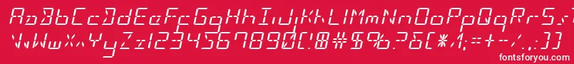 Ledsledexpandital Font – White Fonts on Red Background