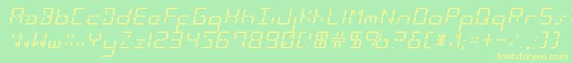 Ledsledexpandital Font – Yellow Fonts on Green Background