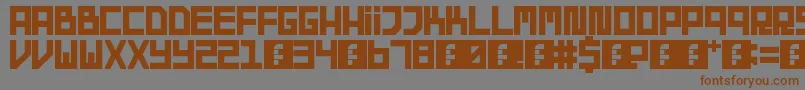 Rustフォントについての詳細 フォントRust – 茶色の文字が灰色の背景にあります。
