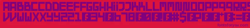 Rust-Schriftart – Violette Schriften auf rotem Hintergrund