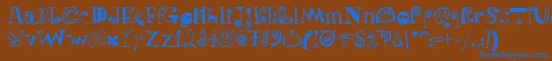 PuchakhonLight07 Font – Blue Fonts on Brown Background