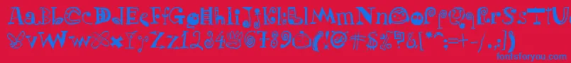 PuchakhonLight07 Font – Blue Fonts on Red Background