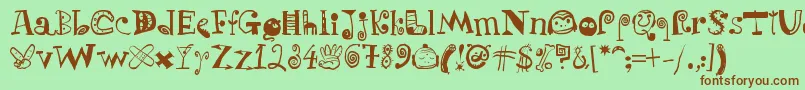 PuchakhonLight07 Font – Brown Fonts on Green Background