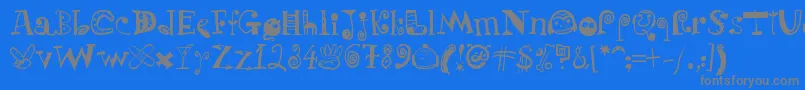 PuchakhonLight07 Font – Gray Fonts on Blue Background