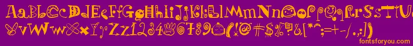 PuchakhonLight07 Font – Orange Fonts on Purple Background