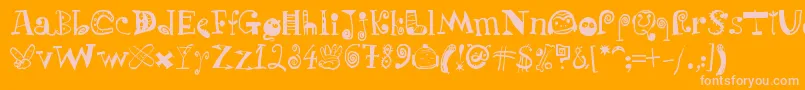 PuchakhonLight07 Font – Pink Fonts on Orange Background