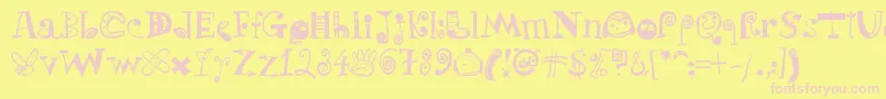 PuchakhonLight07 Font – Pink Fonts on Yellow Background