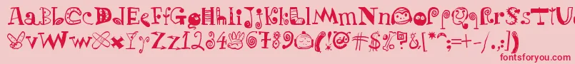 PuchakhonLight07 Font – Red Fonts on Pink Background