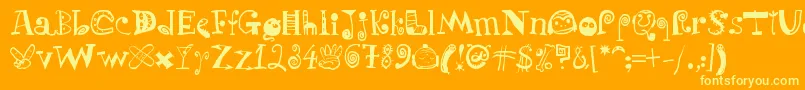 PuchakhonLight07 Font – Yellow Fonts on Orange Background