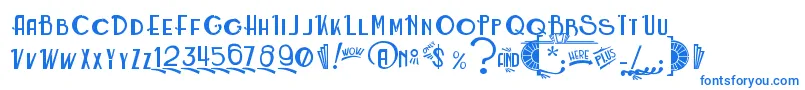 RoarinTwentiesCounterfeit-Schriftart – Blaue Schriften