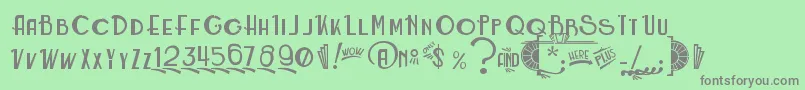 Шрифт RoarinTwentiesCounterfeit – серые шрифты на зелёном фоне