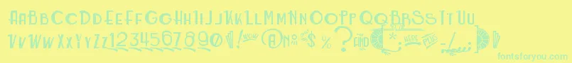 Police RoarinTwentiesCounterfeit – polices vertes sur fond jaune