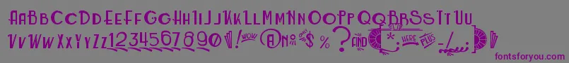 RoarinTwentiesCounterfeit Font – Purple Fonts on Gray Background
