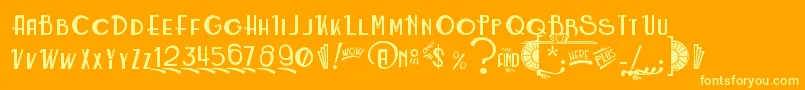 RoarinTwentiesCounterfeit Font – Yellow Fonts on Orange Background