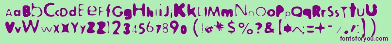 Adolescence Font – Purple Fonts on Green Background