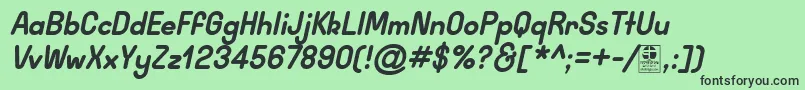 WidaRoundBoldItalicDemo Font – Black Fonts on Green Background