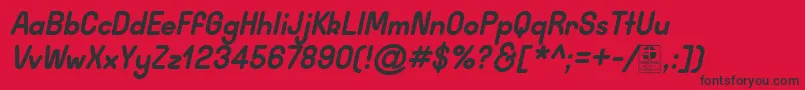 WidaRoundBoldItalicDemo Font – Black Fonts on Red Background