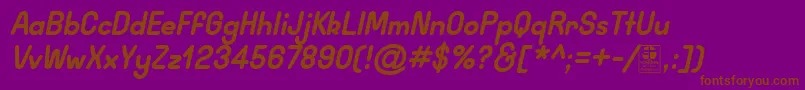 WidaRoundBoldItalicDemo Font – Brown Fonts on Purple Background