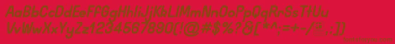 WidaRoundBoldItalicDemo Font – Brown Fonts on Red Background