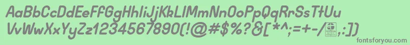 WidaRoundBoldItalicDemo Font – Gray Fonts on Green Background
