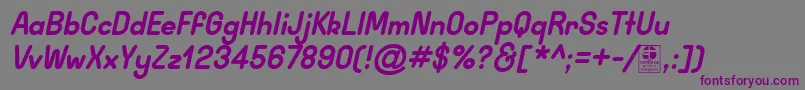WidaRoundBoldItalicDemo Font – Purple Fonts on Gray Background